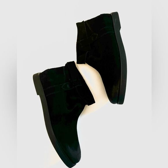 UGG Josefene Cuff Women's Suede Ankle Zip Boots in Black - Picture 9 of 15